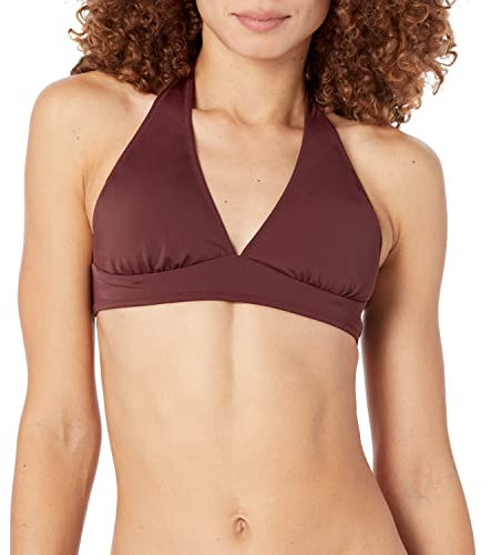 Amazon Essentials Maillot de Bain Bikini à Nouer au Niveau du Cou offrant Un léger Soutien de la Poitrine (Grandes Tailles Disponibles) Femme, Brun Profond, 42