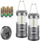 GEMEK 2 Pack LED Lantern, Collapsible Emergency Battery Powered Lights with Magnetic Base for Home Power Outages, Roadside Car Repair, Fishing, Camping Gear Accessories Essentials (Gray)