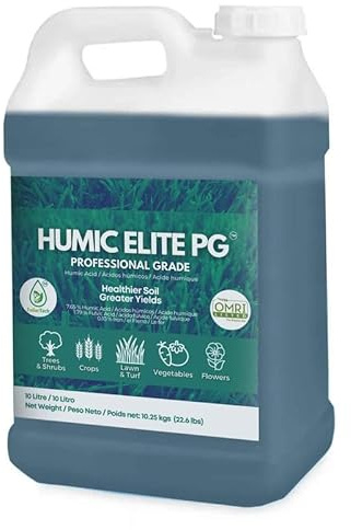 Humic Acid Organic Lawn Fertilizer - Fulvic Humic Mineral Blend for Trees, Shrubs, Ornamentals, Vegetables & Crops - FoliarTech, 2.6 Gallons
