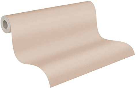 A.S. Création Non-Woven Wallpaper - Plain Wallpaper 390971 in Beige - Plain Wallpaper for Various Rooms - 10.05 m x 0.53 m - Made in Germany