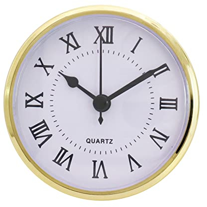 Uposao Uhrwerk - Einsteckuhrwerk,90mm Einbau Uhr Europäischer Stil Rund Nicht tickend Batteriebetrieben Uhrwerk Tischuhr Quarzuhr mit Römischen Ziffern für Wohnzimmer, Schlafzimmer, Küchendekoration