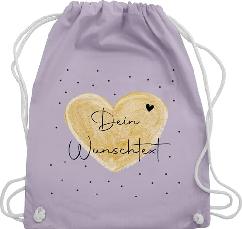 Turnbeutel Rucksack - Aufdruck selbst gestalten - Dein Wunschtext I Geschenk personalisiert Weihnachten I Vatertag I Muttertag I Geburtstag - Unisize - Pastell Lila - taschen jga