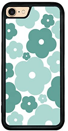 Axulimin for iPhone SE 2020/8/7 Case - Cute Kawaii Sage Green Flower Floral Aesthetic Phone Case for Girls - 4.7 Inch