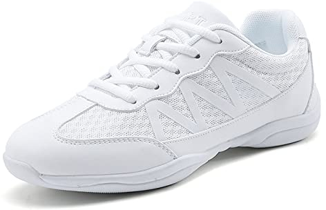 Damen Cheer Schuhe Weiß Cheerleading-Schuhe Erwachsene Jugendliche Jazz Yoga Trainingschuhe Mädchen Tanzschuhe Gymnastik Outdoor Sportschuhe Cheerleading Uniform Schuhe Damen Mädchen Laces Weiß 38