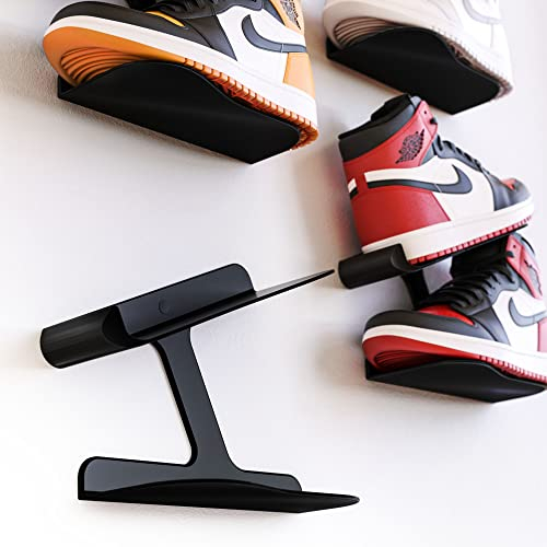 Supporto da parete per scarpe da ginnastica, mensola galleggiante, scaffale nero, 1 pezzo