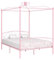 Homgoday Himmelbett aus Metall, Rosa, 160 x 200 cm, Bettgestell mit Rahmen, Rahmen, modernes Bett, Bettrahmen für Wohnzimmer, Schlafzimmer