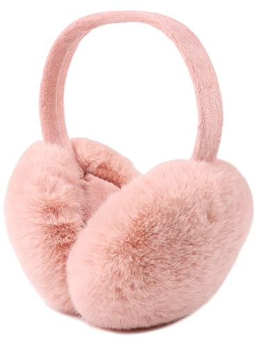 XIAOHAWANG Modisch Damen Ohrenwärmer Winter Ohrenschützer Mädchen Flauschig Verstellbar Ohrschutz für Erwachsene Kinder (Rosa)