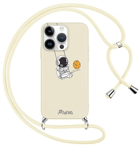 Foonary Cover con Cordino per Apple iPhone 11 Pro Max 6,5, Custodia con Laccio Collana Tracolla Aesthetic Antiurto TPU Necklace Regolabile Protettiva Corda Case per iPhone 11 Pro Max, Astronauta 1