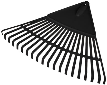 VERTO Gartenrechen 48 cm, ⌀ 25 cm, Handlicher Zinkenbesen zum Zusammenfegen | Von Laub und Grasschnitt, Mit robusten Kunststoffzinken, Garten Multirechen Kunststoff Zwiebel