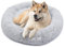 pfoten&nasen® Wolke 7 Hundebett XL [Hellgrau, 105 cm] – Donut-Kissen für große Hunde – Waschbar & flauschig mit abnehmbarem Bezug
