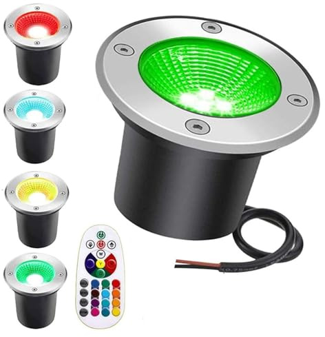 5 Pièces Spot Encastrable LED Exterieur - 6W Lampe Jardin Enterré, Éclairage Paysager Couleur RVB Avec Télécommande, Lumière Souterraine Étanche IP67, Pour Éclairage De Parc Carré De Jardin ( Color :