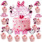 Simpatico set di decorazioni per torte a tema cartone animato, decorazione per feste di compleanno, decorazione per torte e cupcake, decorazione personalizzata, mini mouse