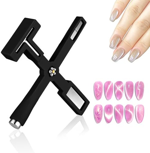 5 in 1 Cat Eye Magnet Nagel magnet werkzeug Magnet Multifunktions-Nagelmagnetstifte mit Silikon-Schutzhülle, Katze magnetischer Nagellack Magnetstab für Nägel,Katzennageldesign Nagelstudio