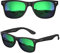 LUENX Sonnenbrille Herren Damen Polarisiert Sonnenbrillen Unisex Retro Schwarz Sunglasses Men UV400 Schutz Klassische Brille für Angeln Fahren Reise Sports (Grün)