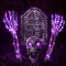 Halloween Deko, 4 Stück Halloween Deko Set, 1 Totenkopf, 2 Skelett Arms und 1 Grabstein, Halloween Lichter Garten LED, Halloween Deko Outdoor, für Halloween Deko Garten Hof Rasen Outdoor Deko