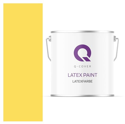 Q-COVER Latexfarbe 5 L Gelb Innenfarbe Wandfarbe Deckenfarbe Klasse 3 Mattfarbe Scheuerfest Hohe Deckkraft