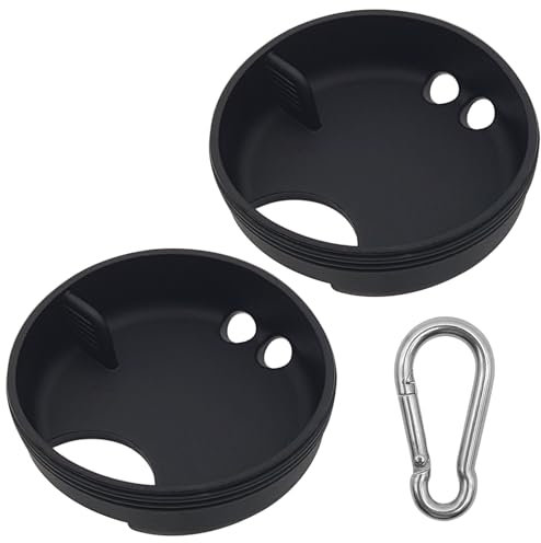 XYQMLY 2 Pack Silicone Splashguard Compatible with Nalgene Water Bottle + 1 Pcs Metal Hook, Splashguard Lid Wide Mouth for Splash Guard, for All Wide-Necked 53mm Opening Water Bottle Accessories