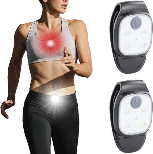 BLUESEABUY 2 PCS Luce Corsa Ricaricabile USB 3 Livelli di luminosit Lampada Frontale LED con Clip Luce per Corsa Notturna per Campeggio Jogging Ciclismo Pesca Alpinismo Escursionismo