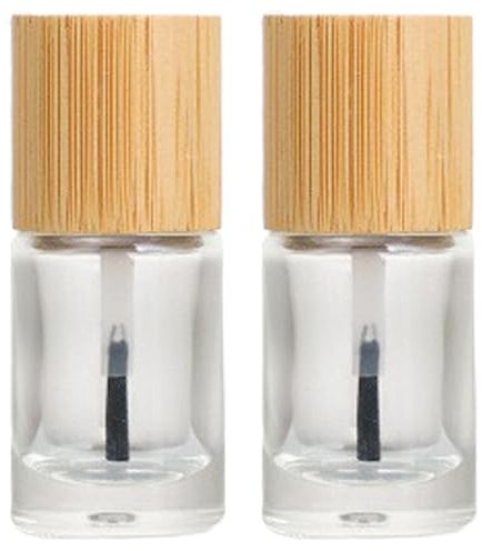 LJJCSFF 2 Pcs 15ml Clear Glass Nail Polish Bottles Empty Nail Polish Bottles With Brush Cap Empty Gel Nail Polish Bottles Mini Nail Art Bottles