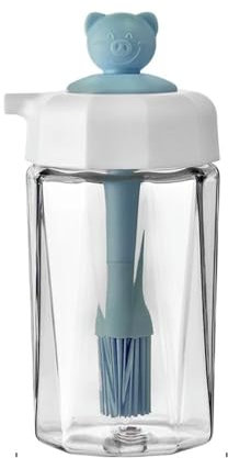 YXDP Botella dispensadora de Aceite 2 en 1, Botella de Vidrio con pulverizador de Aceite y Cepillo de Silicona para Cocina