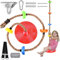 Herefun Corde d'escalade Balancoire, Balançoire Disque pour Enfants avec Plateforme, Crochets, Bande de Connexion, Charge maximale 200 kg, Balançoire Extérieur Suspendu pour Balcon Jardin (Rouge)