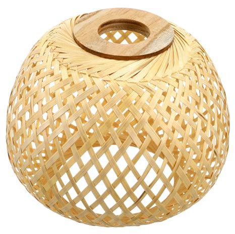 iplusmile Gewebt Lampenschirm für Hängelampe: Lampenschirm aus Bambus Gewebt für Deckenleuchten Pendelleuchten Stehlampe Hängelampenschirme,Durchmesser des Mittellochs: 4cm