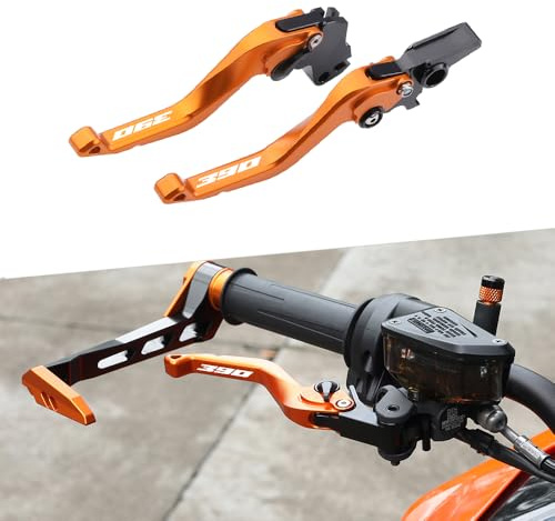 Modeer Motorrad Kurzen Bremse und Kupplungshebel Kompatibel mit Duke 390 2024 2025 CNC Aluminium 390 duke Zubehör Orange