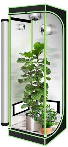 Monucep Growzelt 60x60x180cm,Grow Tent Lichtdicht und Wasserdicht Growschrank mit Beobachtungsfenster,Grow Box für Luftig Gewächshaus Growroom,Homegrowing,Indoor-Anbau