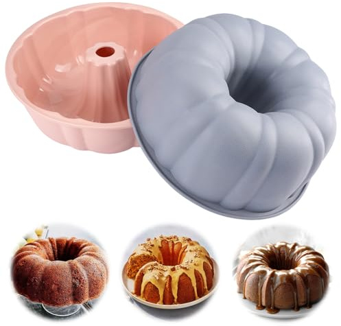 2 Stück Gugelhupfform Silikon, Gugelhupfform 25cm, Backform Gugelhupf, Silikon Backform Gugelhupf, Gugelhupfform Groß, Kuchenform Gugelhupff, für Kuchen, Götterspeise