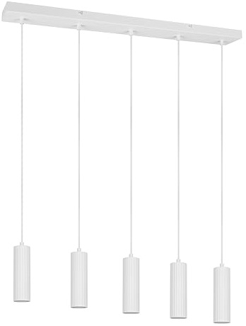 Trio Leuchten Pendelleuchte Soka 367700531, Metall Weiß matt, exklusive 5x GU10