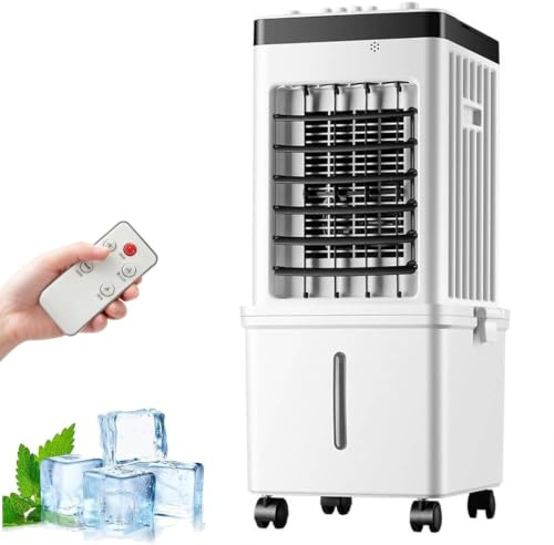 Portable Air Conditioner with 12L Removable Water Tank, Powerful Cooling Portable AC Unit with 3 Speed,1-12H Timer,4 Ice Boxes,Remote Control,Touch Display Air Cooler for Home Office & Bedroom