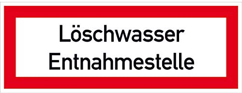 Betriebsausstattung24® Hinweisschild Brandschutz Löschwasser Entnahmestelle,selbstkl.,29,70x10,50cm