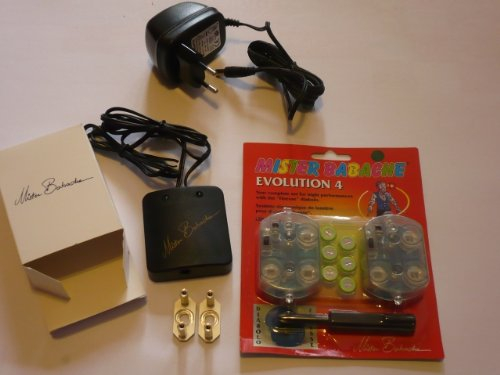 LED SET Mister Babache Evolution Kit Light GRÜN + Ladegeräte + UNIVERSALADAPTER (fürs Circus Diabolo u.a.)