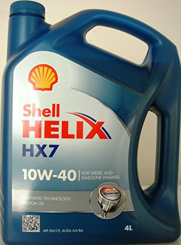 Shell Helix HX7 10 W-40 - Lubrificante semisintetico, per motori benzina 4, tanica da 4 litri