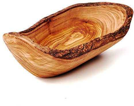 Olivenholz-Schale, Baguette Coque, Oblong Coupe Naturelle AB 20cm - 35cm