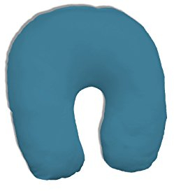 Dukal | Bezug für Nackenhörnchen | 45 x 12 cm | aus hochwertigem DOPPEL-Jersey | 100% Baumwolle | Farbe: Ocean-blau