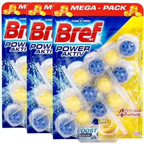 3x Bref WC Frisch Power-Aktiv Lemon 3St. im Mega-Pack - 3 Stück pro Pack
