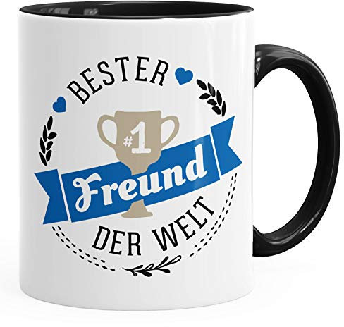 Kaffee-Tasse bester Freund der Welt Geschenk für Freund MoonWorks® schwarz unisize