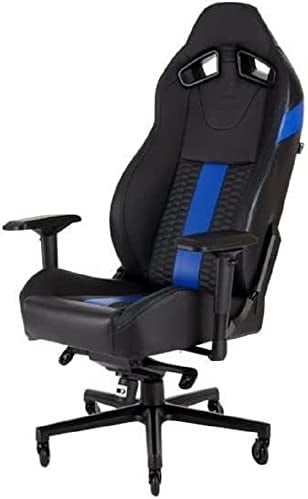 Corsair T2 Road Warrior - Kunstleder Gaming Stuhl (Einfache Montage, Ergonomisch Schwenkbar, Verstellbare Sitzhöhe & 4D Armlehnen, Komfortable breite Sitzfläche mit hoher Rückenlehne) Blau