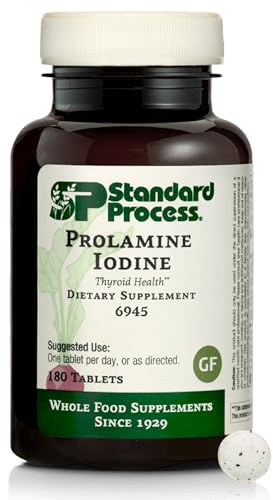 Standard Process Prolamine Iodine Thyroid Health Dietary Supplement - Vegan, Gluten-Free, Non-Dairy, & Non-Soy - Essential Endocrine Support - 180 Tablets