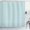 ABAKUHAUS Anker Duschvorhang, Zigzags Maritime Dots, Stoffliches Gewebe Badezimmerdekorationsset mit Haken, 175 x 220 cm, Seafoam Teal