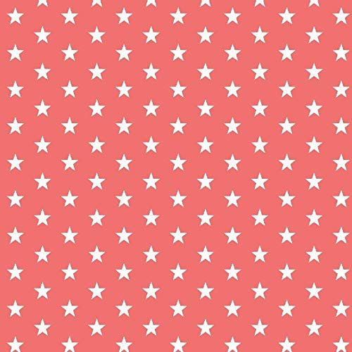 babrause® Baumwollstoff Sternchen Coral Webware Meterware Popeline OEKOTEX 150cm breit - Ab 0,5 Meter