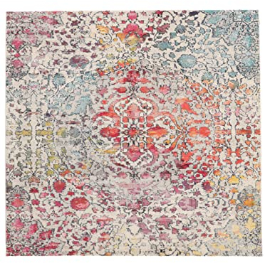 RugVista, Kaleidoscope, Teppich, Mittelflor, 200 x 200 cm, Quadratisch, Modern, Oeko-Tex Standard 100, Polypropylene, Flur, Schlafzimmer, Küche, Wohnzimmer, Multi, Mehrfarbig