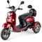 Veleco ® ZT 63 Classic 3-wheel Mobility Vehicle With High Capacity Battery (45-60 Km), Full Suspension, Led Lighting And Extra Mobility Device Rain Cover (RED)