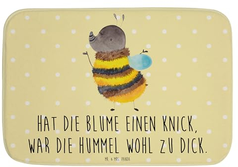 Mr. & Mrs. Panda Badteppich Hummel flauschig - Geschenk, Tiermotive, Tiere, Badematte, Natur, lustige Sprüche, Badezimmermatte, Badezimmerteppich,