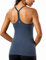 CRZ YOGA Damen Sport Tank Top Racerback Ärmelloses Shirt Sommer Leichte Yoga Tops Elastische Fitness Oberteile Grau Blau 36