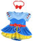 Lito Angels Prinzessin Schneewittchen Kleid mit Stirnband für Baby Mädchen, Body Strampler Kostüm Verkleidung, Größe 6-9 Monate