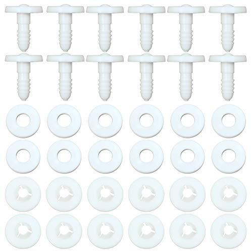 Toaob, 20 Sets mit Gelenken, aus Kunststoff, weiß, 20 mm, Tiere, Dichtungen und Unterlegscheiben, für Puppen, Spielzeug, Arme, Beine, Gliedmaßen