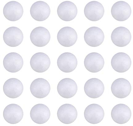 200 palline di schiuma per artigianato, palline di polistirolo bianco, rotonde per arte fai da te, progetti scolastici, modellazione, decorazione per feste, 2 cm