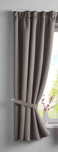 Gardinenbox Vorhang Blickdicht »Newyork« verdeckte Schlaufen Taupe HxB 160x140 cm 1er-Pack Thermo-Gardine Verdunkelungsvorhang Blackout schalldämmend ÖKOTEX Kräuselband Raffhalter, 202020610